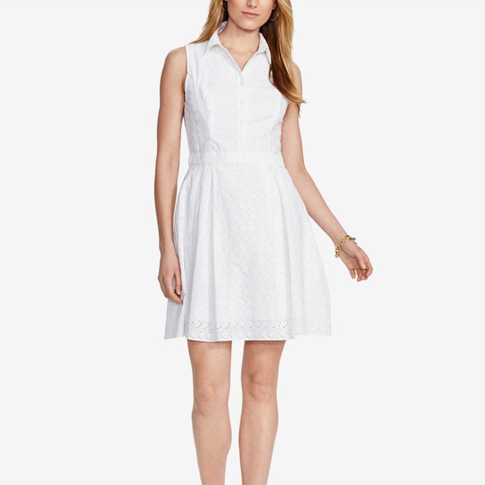 NWT Lauren fit n' flare eyelet dress,  size14
